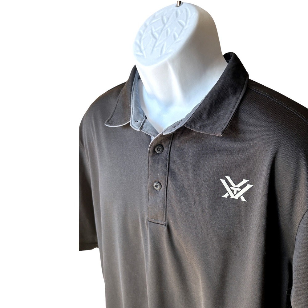 Vortex Men's Polo Shirt, Black & Gray, XL, Performance, Athleisure, Quality - Picture 2 of 7